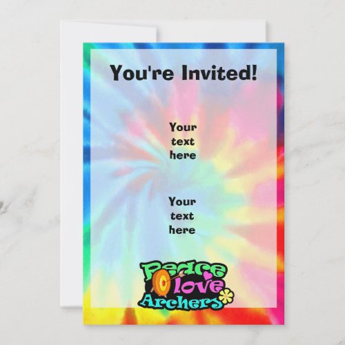 Peace, Love, Archery Custom Invites