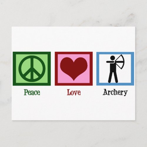 Peace Love Archery Postcard