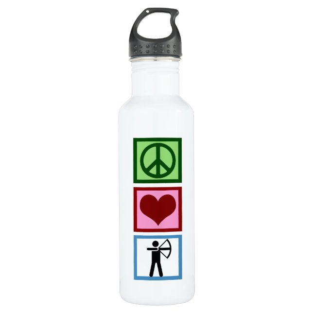Peace Love Archery Water Bottle (Front)