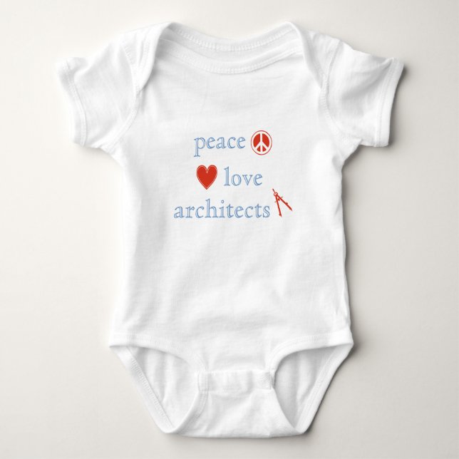 Peace Love Architects Baby Bodysuit (Front)