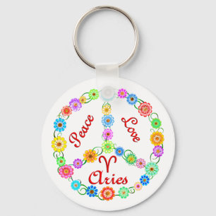 Peace Love Aries Keychain