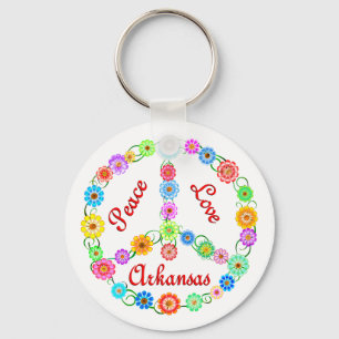 Peace Love Arkansas Keychain