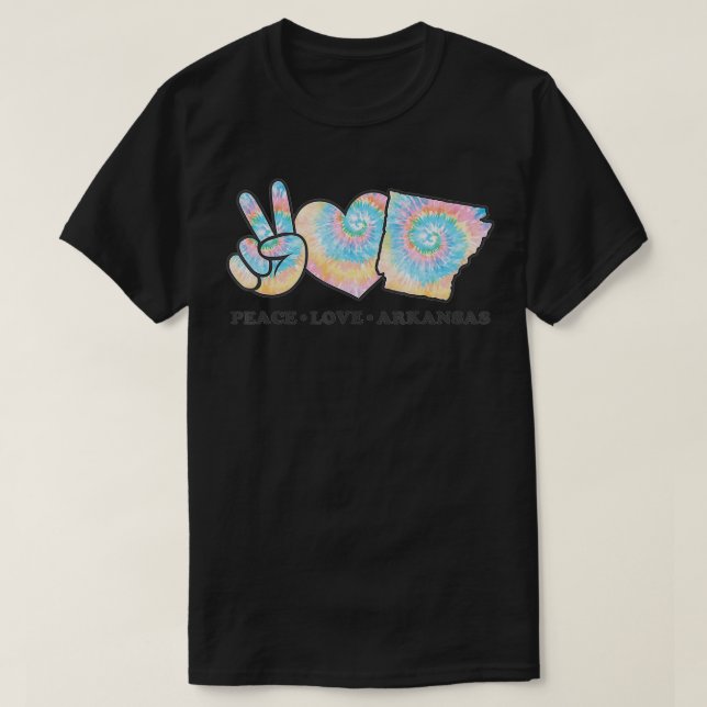 Peace Love Arkansas  T-Shirt (Design Front)
