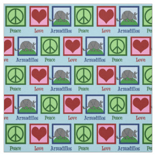 Peace Love Armadillos Fabric
