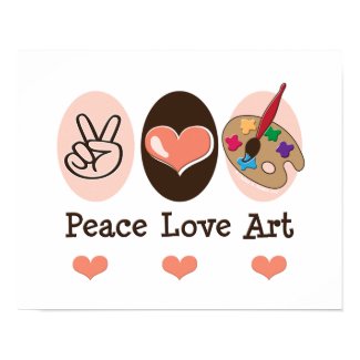 Peace Love Art Artist Poster print