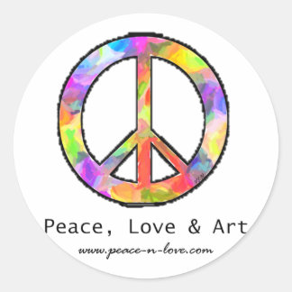 Peace, Love & Art Classic Round Sticker