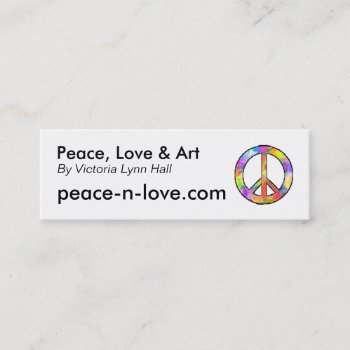 Peace  Love & Art Promotional Mini Business Card by Victoreeah at Zazzle