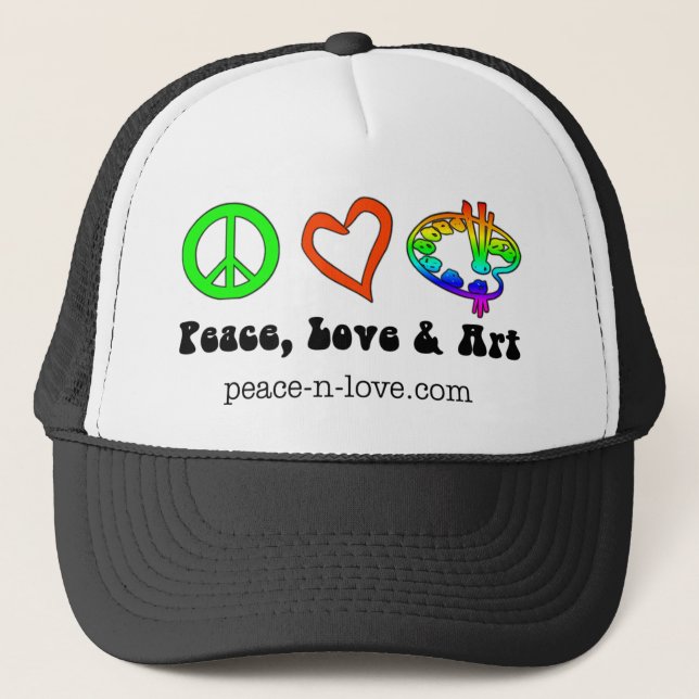 Peace, Love & Art Signs Hat (Front)