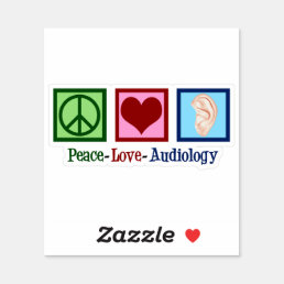 Peace Love Audiology Cute Audiologist Sticker