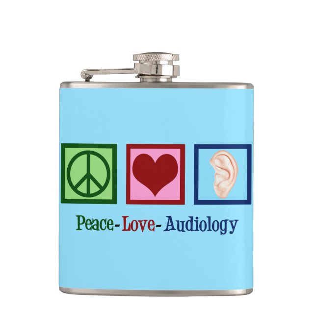Peace Love Audiology Flask (Front)
