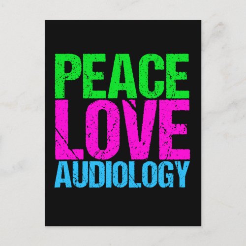 Peace Love Audiology Postcard