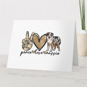 Peace, Love, Aussie, Australian Shepherd Dog, Pets Card