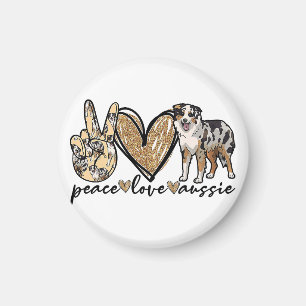 Peace, Love, Aussie, Australian Shepherd Dog, Pets Magnet