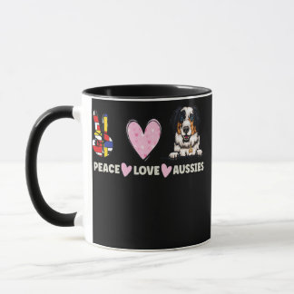 Peace Love Aussies Dog Aussie Shepherd Lover Mug
