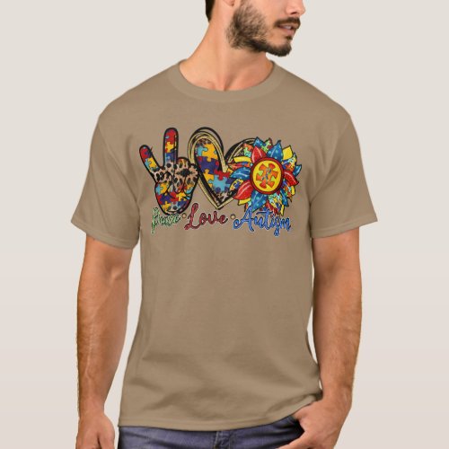 Peace Love Autism Awareness Pop It Fidget Toy Auti T_Shirt