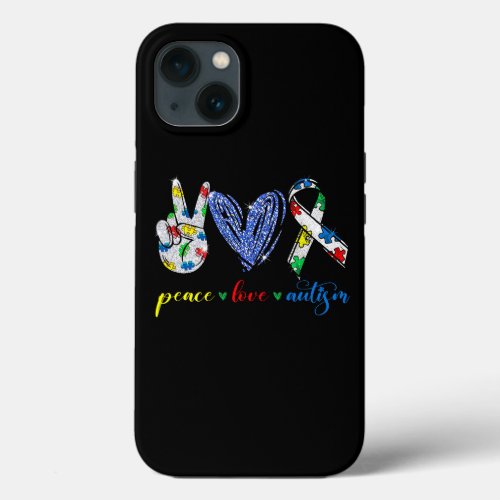 Peace Love Autism In April We Wear Blue For Autism iPhone 13 Case