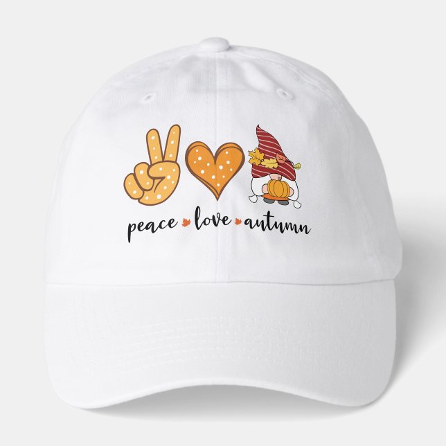 Peace Love Autumn – Fall Hat (Front)
