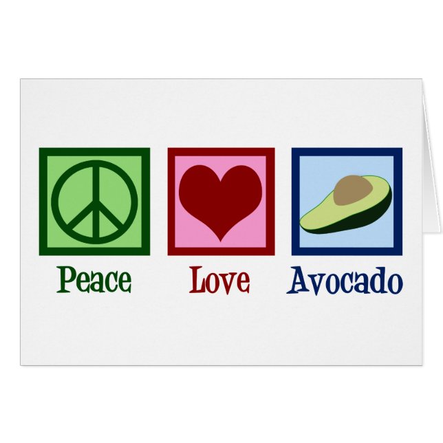 Peace Love Avocado Card (Front Horizontal)