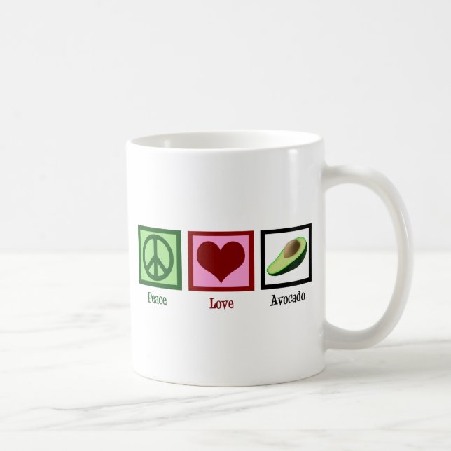 Peace Love Avocado Double-Sided Coffee Mug (Right)