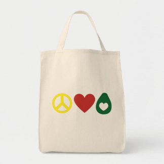 Peace, Love Avocado Tote Bag