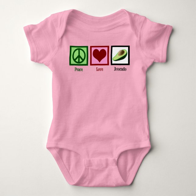 Peace Love Avocados Baby Bodysuit (Front)