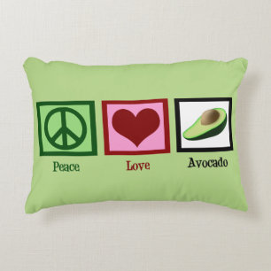 Peace Love Avocados Decorative Pillow