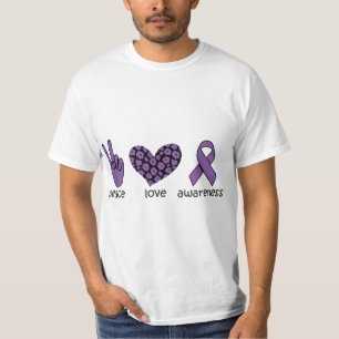 Peace Love Awareness Domestic Violence Awareness D T-Shirt