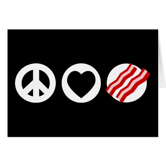 Peace Love Bacon Cards (Front Horizontal)