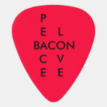 Peace Love Bacon Rocks Guitar Picks at Zazzle