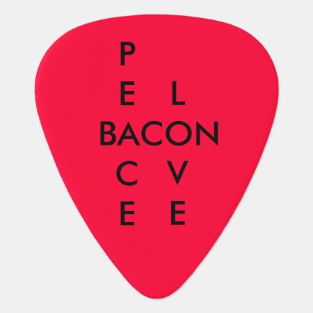Peace Love Bacon Rocks Guitar Picks