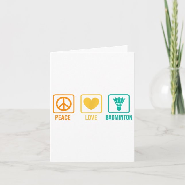 Peace Love Badminton Badminton Player Shuttle Spor Card (Front)