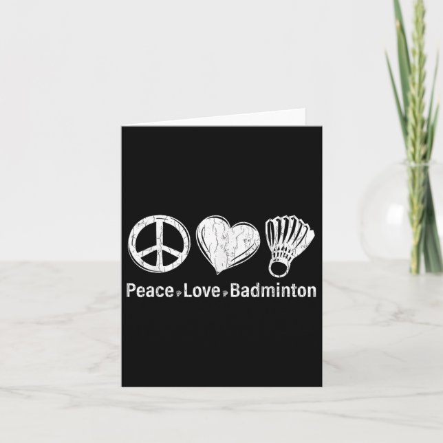 Peace Love Badminton Funny Sports Player Coach Gra Card (Front)