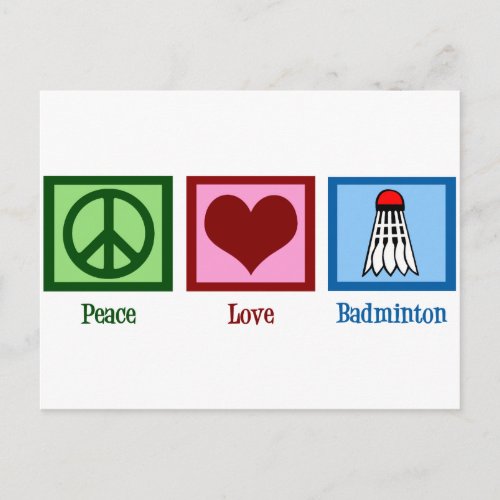 Peace Love Badminton Postcard