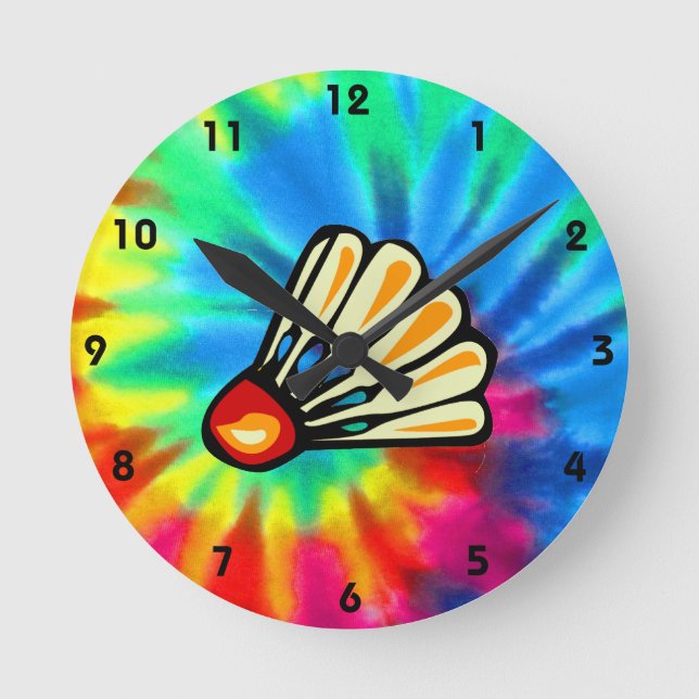 Peace, Love, Badminton Round Clock (Front)