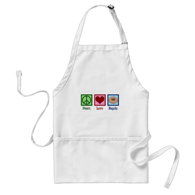 Peace Love Bagels Adult Apron (Front)