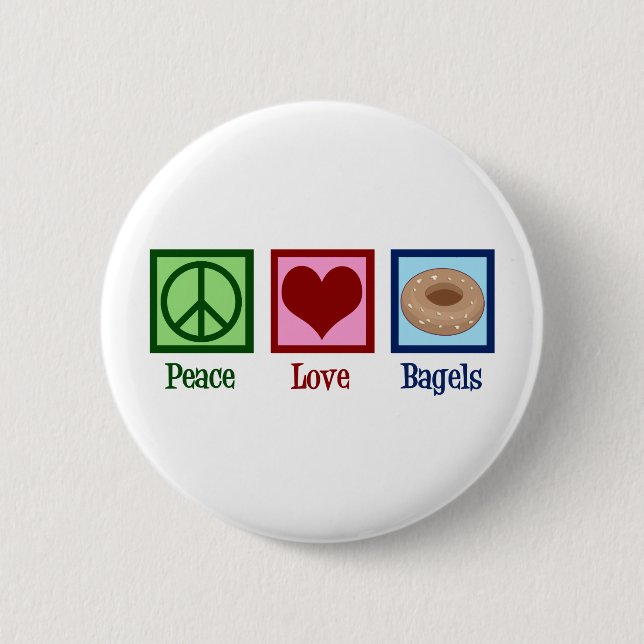 Peace Love Bagels Button (Front)