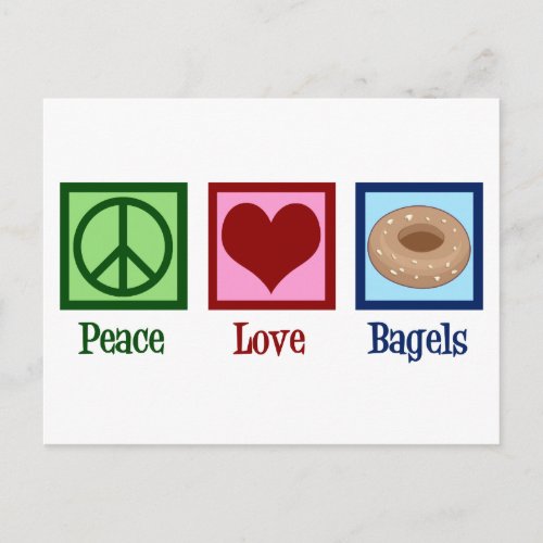 Peace Love Bagels Postcard