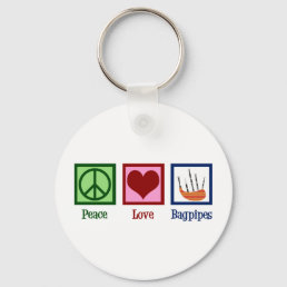 Peace Love Bagpipes Keychain