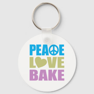 Peace Love Bake Keychain