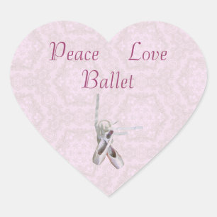 'Peace, Love & Ballet' Lace Heart Stickers
