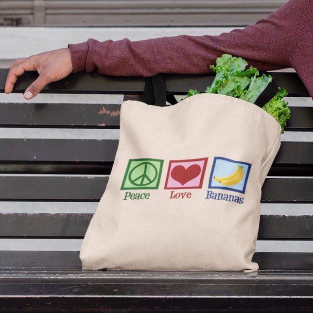Peace Love Bananas Tote Bag (Creator Uploaded)