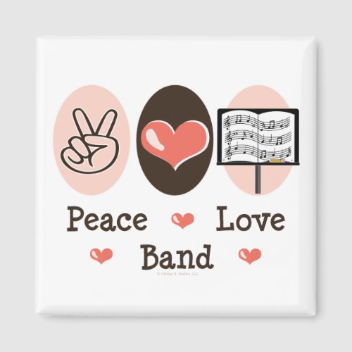 Peace Love Band Magnet