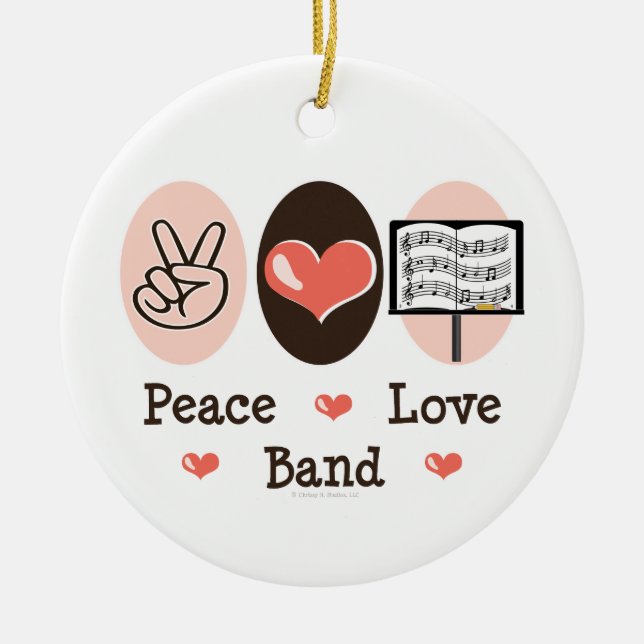 Peace Love Band Ornament (Front)