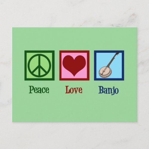 Peace Love Banjo Postcard