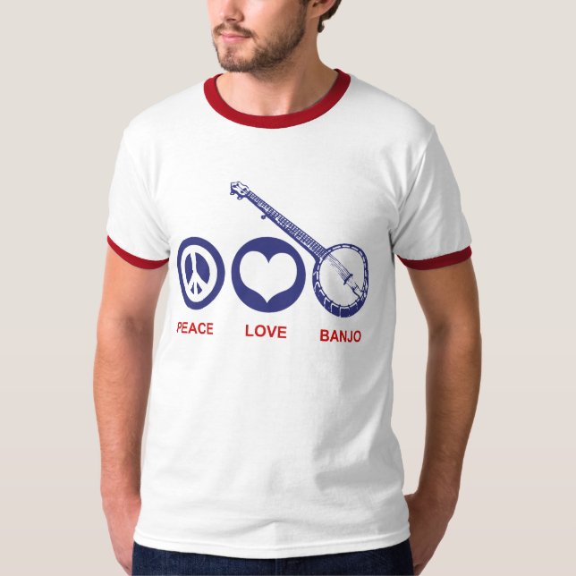 Peace Love Banjo T-Shirt (Front)