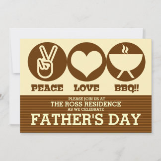 Peace Love Barbeque Father's Day Party Invitation