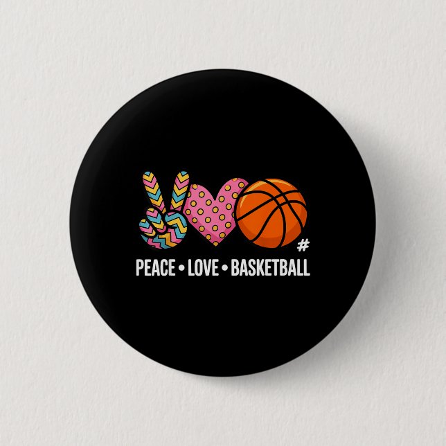 Peace Love Basball 1 Button (Front)