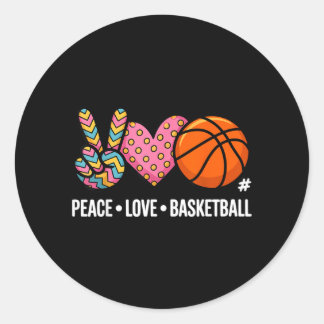 Peace Love Basball 1 Classic Round Sticker
