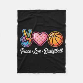 Peace Love Basball Fleece Blanket