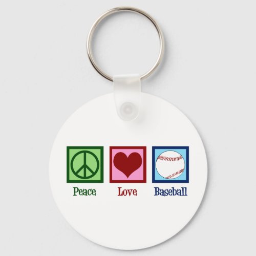 Peace Love Baseball Keychain